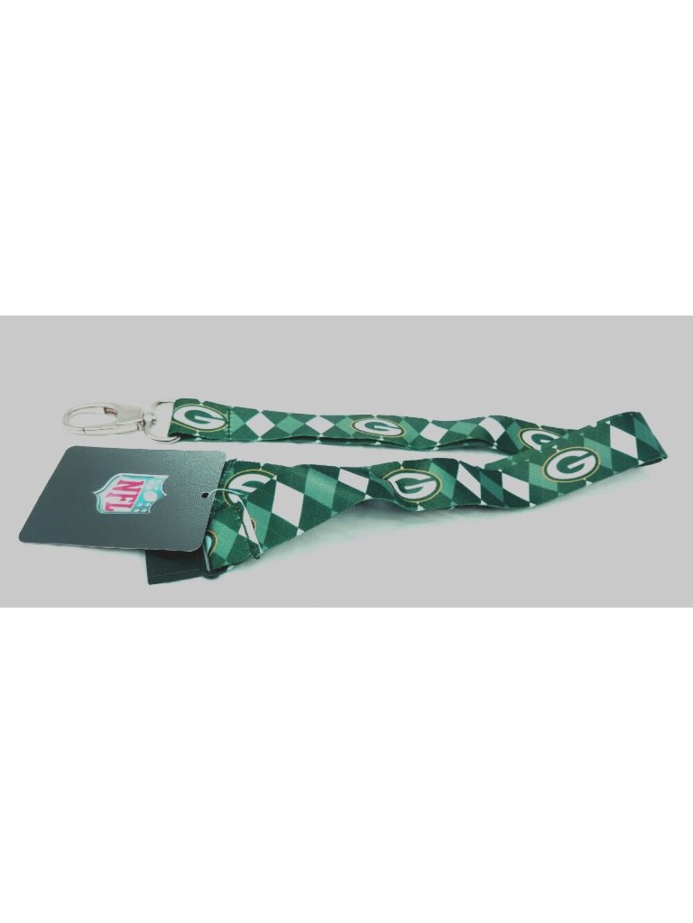 Green Bay Packers Lanyard Keychain Argyle Reversible With Clip NFL New
